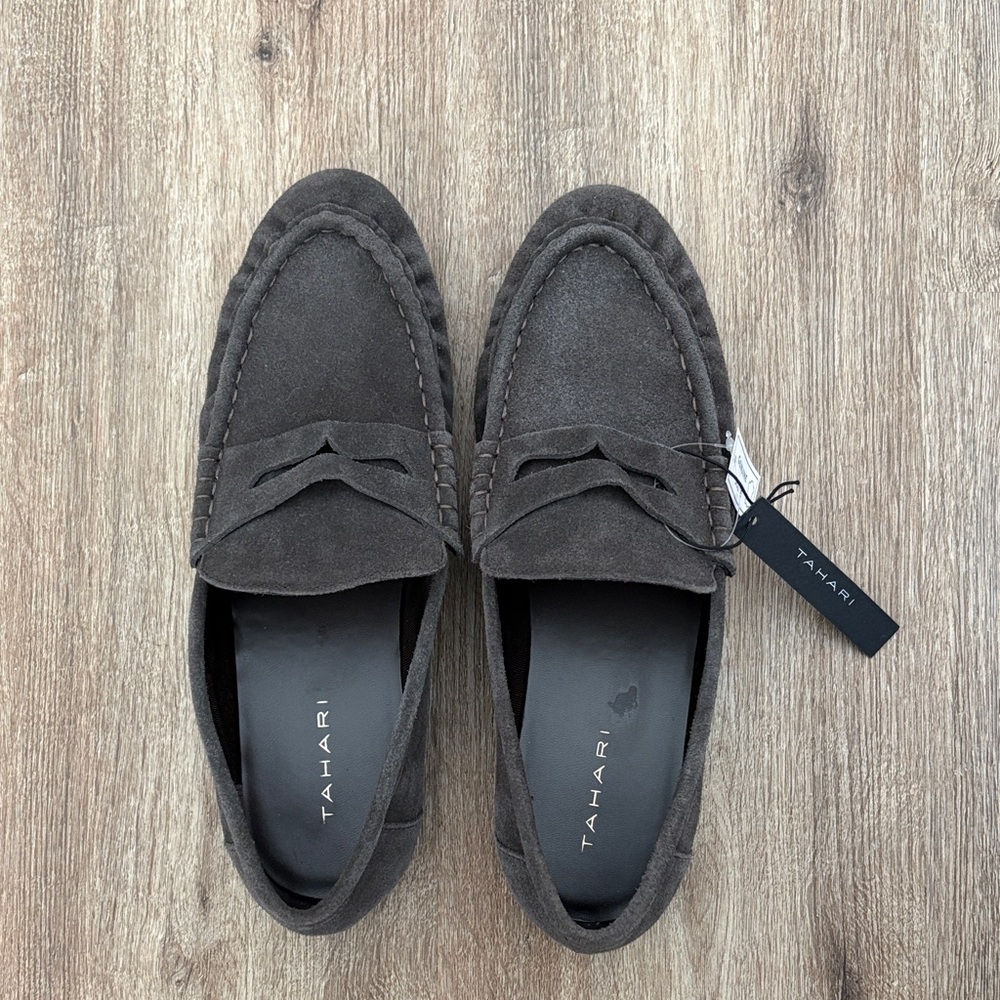 Tahari Women’s Charcoal Suede Loafers